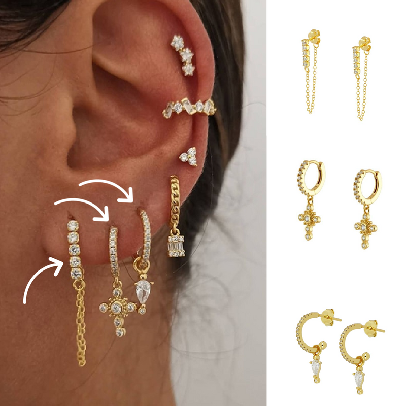 Amalfi 316L Earring Set, sophisticated stainless steel design, perfect for elegant occasions and modern looks.