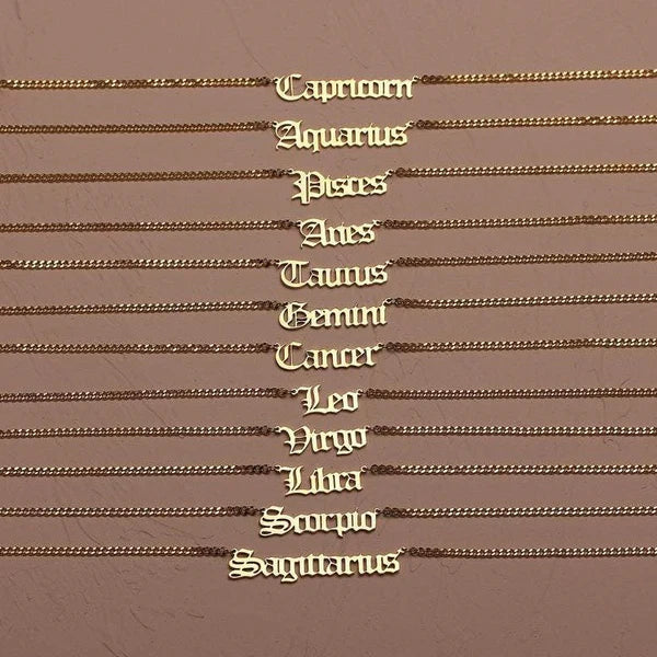 Astro Zodiac Necklace featuring a personalized astrology pendant representing your star sign.

