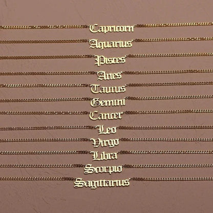 Astro Zodiac Necklace featuring a personalized astrology pendant representing your star sign.

