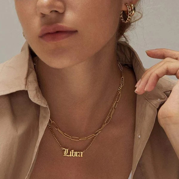 Astro Zodiac Necklace featuring a personalized astrology pendant representing your star sign.

