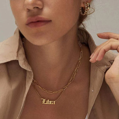 Astro Zodiac Necklace featuring a personalized astrology pendant representing your star sign.

