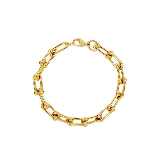 Image of the Royal Majesty Bracelet – an elegant 18K gold stainless steel bracelet with royal-inspired design for a majestic and timeless look.

