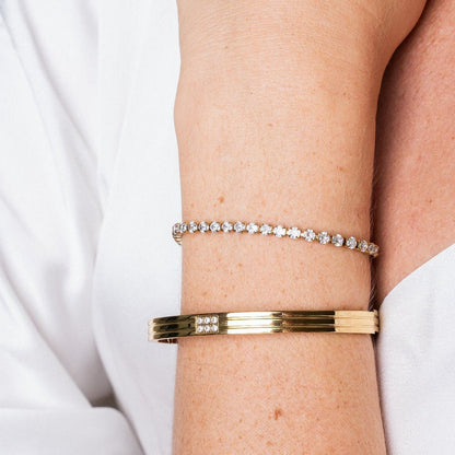 Image of the Silver Serenity Bracelet – a sleek and minimalist S925 sterling silver bracelet designed for peaceful, everyday elegance.

