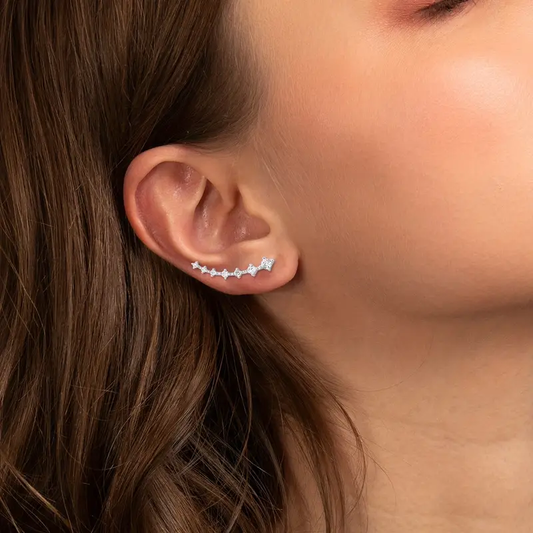 Sophie Ear Climber S925, sterling silver earrings with a chic and modern design, perfect for adding elegance and style to your look.