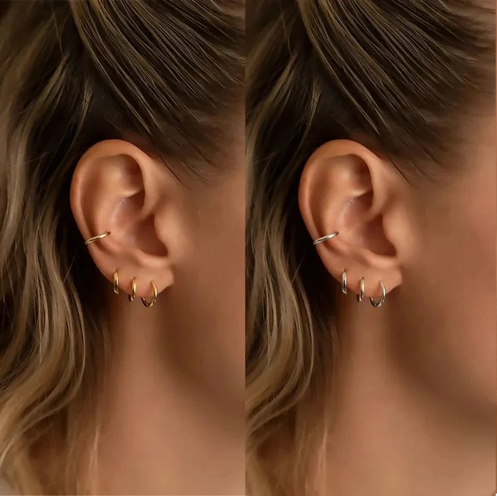 Victoria Hoops, classic and chic hoop earrings that add sophistication and elegance to any outfit.